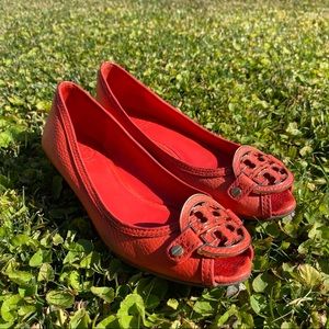 Red Tory Burch Mini Wedge